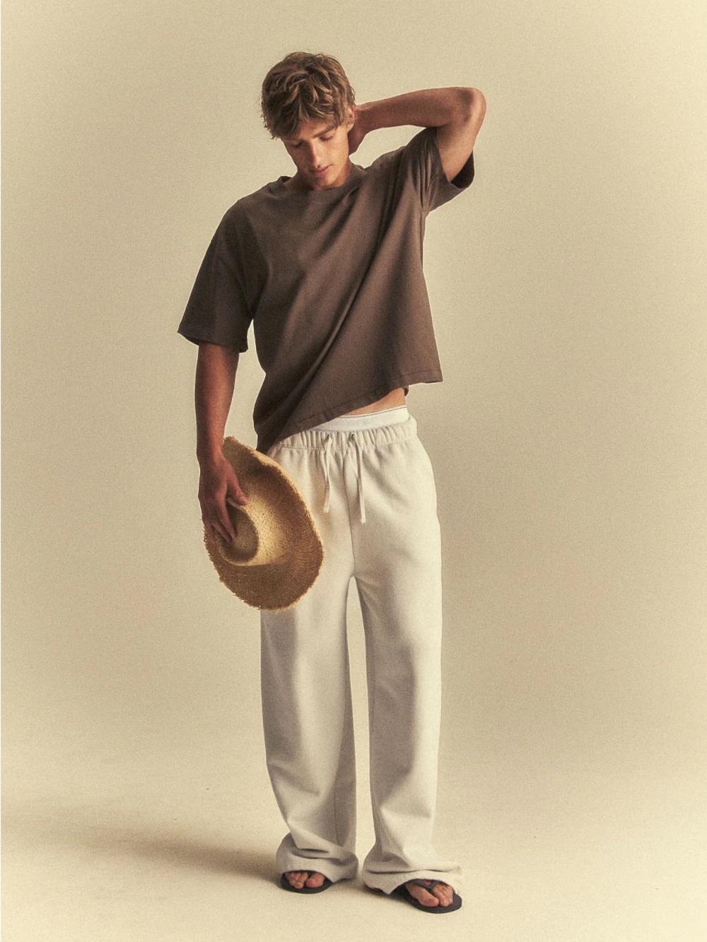 Elwood Core Straight Leg Vintage White Loungewear Sweatpants Unisex Size XL - Picture 2 of 10